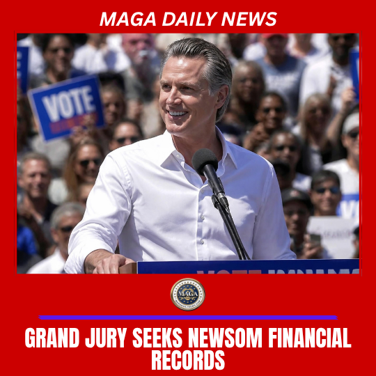 California Gov. Gavin Newsom pictured as federal grand jury seeks financial and travel records.
